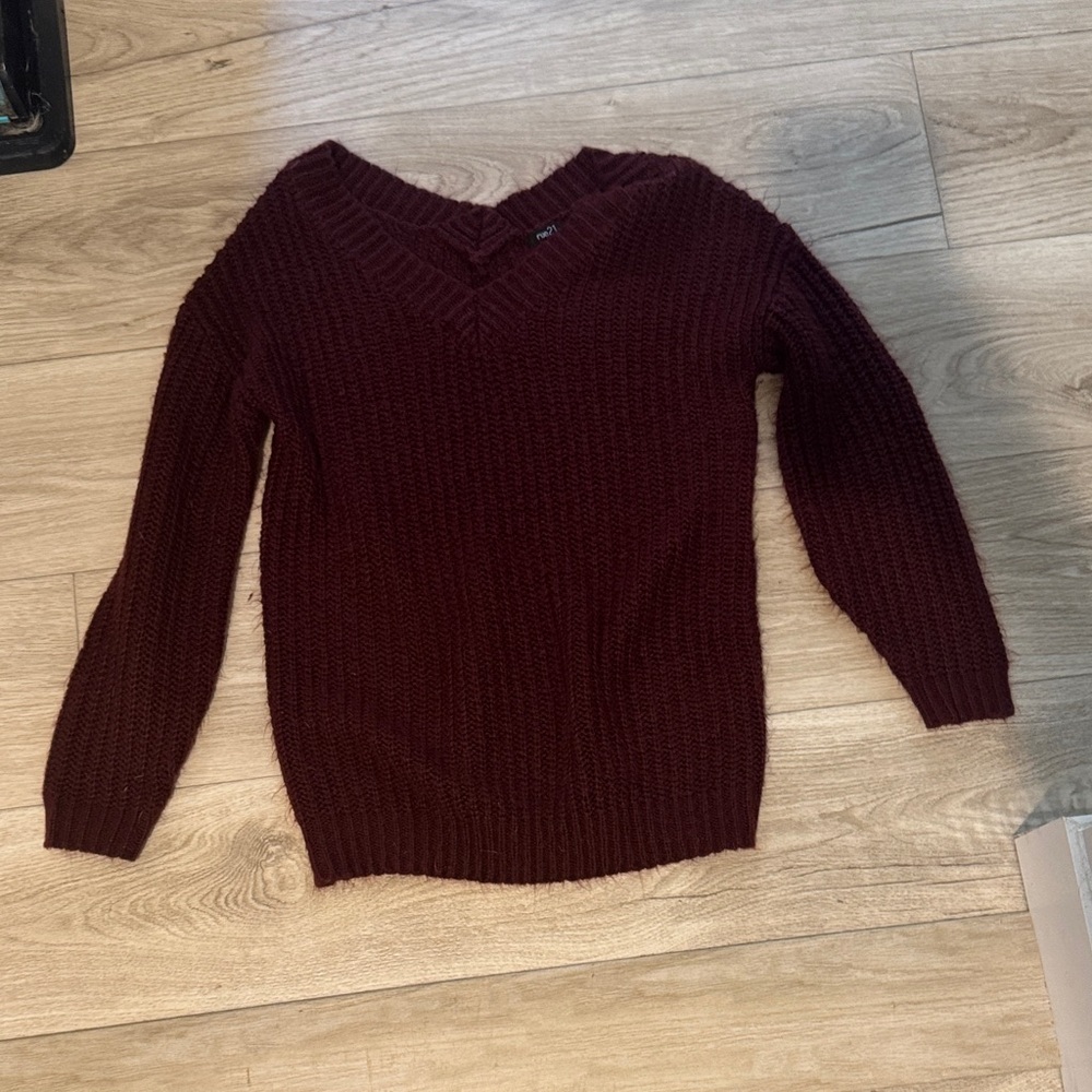 V-Neck Burgundy Sweater